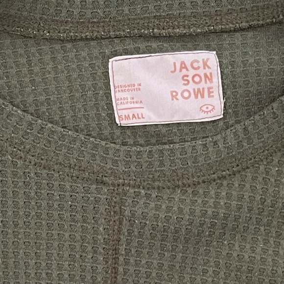JACKSON ROWE/ Olive green twist front/  Waffle knit/ Long sleeved top/ Size US S - Picture 4 of 8